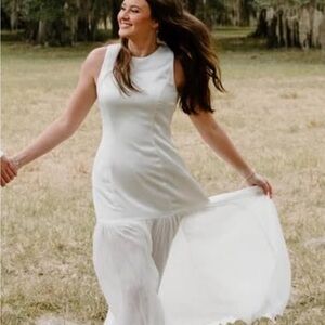 AGLINE Zane sleeveless sheer skirt dress